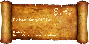 Ecker Angéla névjegykártya